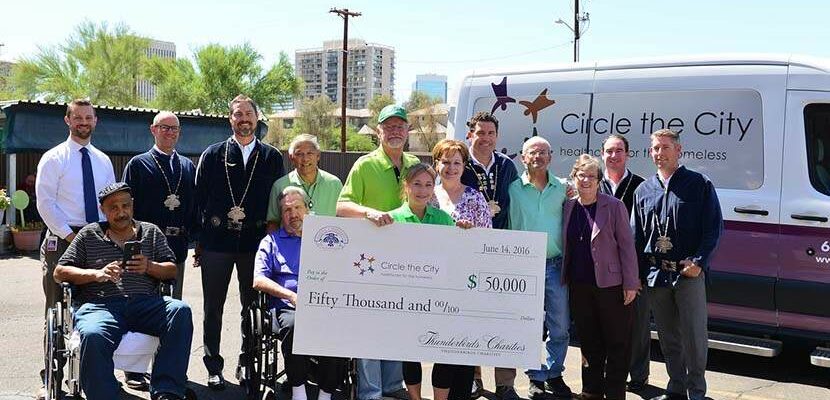 PHOENIX, AZ - June 14 2016: Circle the City celebrates their new van with a ribbon-cutting ceremony alongside Thunderbirds Charities members and patients of Circle the City. (Photo by Jennifer Stewart)